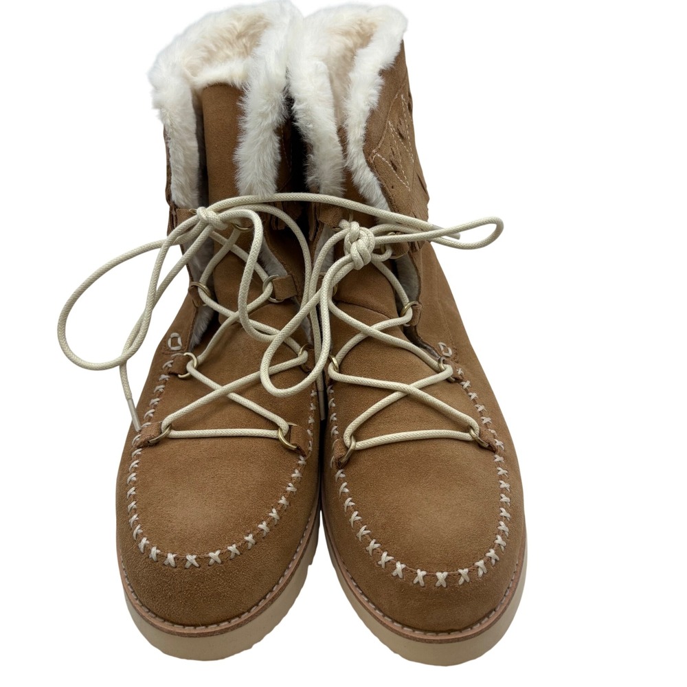 NWOT Jack Rogers Vera Suede Winter Boots 9.5 Moccasin Sherpa Cabin Cozy Gorpcore